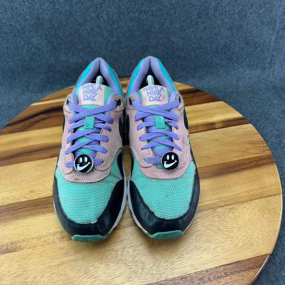 Nike Air Max 1 GS Have A Nike Day Teal Purple Pink Black Leather 6.5Y AT8131-001